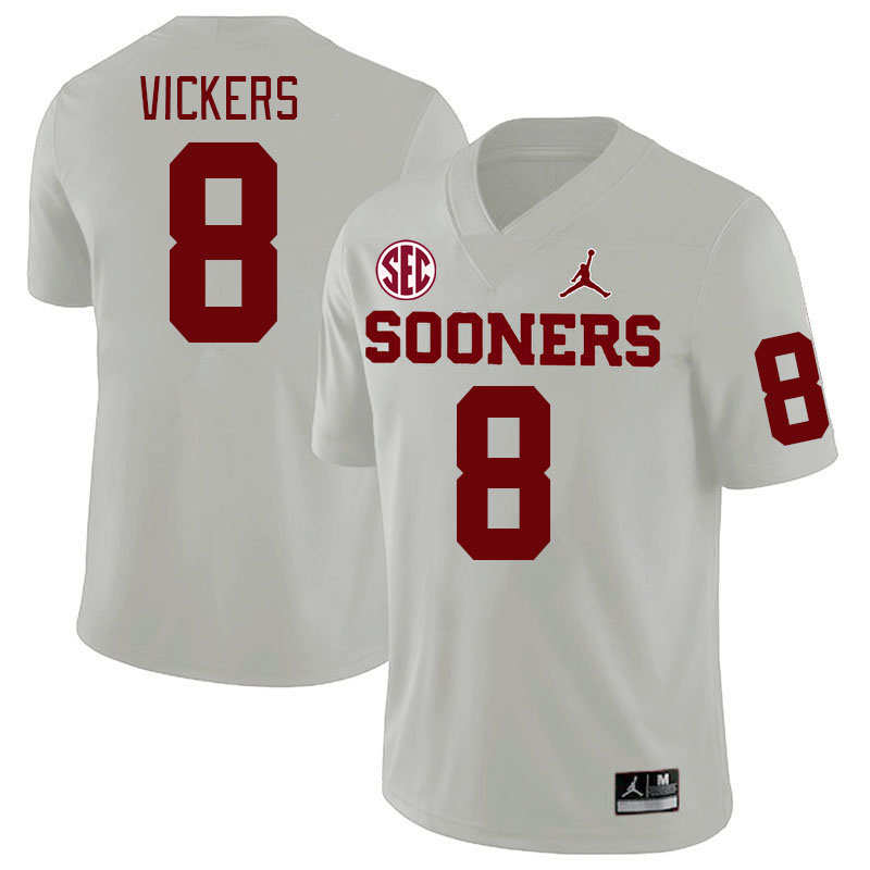 #8 Makari Vickers Oklahoma Sooners 2024 SEC Conference College Football Jerseys-White